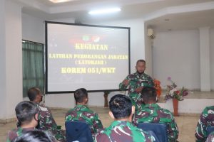 Asah Kemampuan Korem 051/Wkt Selenggarakan Latihan Perorangan Jabatan