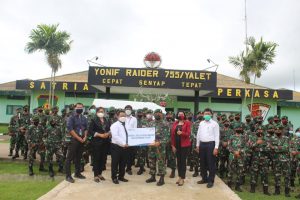 Yonif Raider 755/Yalet, Apresiasi Ke PT BRI Atas Bantuanya Memberikan Satu Unit Mobil Ambulance
