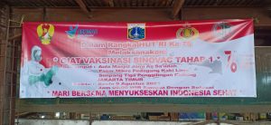 Koramil 06/Cakung Kolaborasi Dengan Pengelola Pasar MPKL Simpan Tiga Guna Pencapaian Herd Immunity Pada Giat Serbuan Vaksinasi