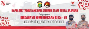 HUT RI Ke-76, Polsek Tambelang Beri Ucapan Selamat: Kami Komitmen Dorong Masyarakat Taat Prokes dan Ikut Vaksin