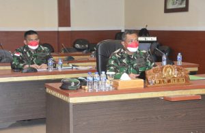 DANREM 172/PWY Ikuti Rakor Evaluasi dan Tindak Lanjut PPKM Level IV di Luar Jawa-Bali