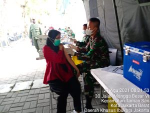 Gerai Vaksinasi Koramil 01/Ts dengan 200 Orang Tervaksin Dosis Dua Sinovak