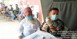 Lakukan Percepatan, 388 Tervaksinasi di Serbuan Koramil 01/Ts Kodim 0503/JB