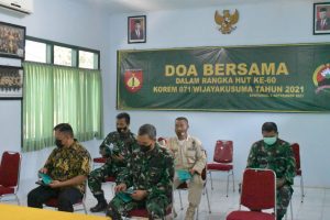 Sambut Hari Jadinya Ke-60, Korem 071/Wijayakusuma Gelar Doa Bersama