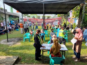 Kegiatan Vaksin Presisi Polsek Bojonggede Tahap 1 di Desa Waringin Jaya