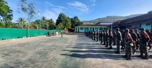 Dandim Alor Ingatkan Para Babinsa Imbau Masyarakat Penurunan Level Namun Protkes Tetap