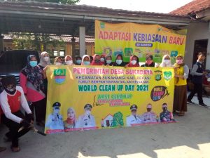 Polsek Tambelang Giat Pengamanan Bakti Sosial World Clean Up Day 2021