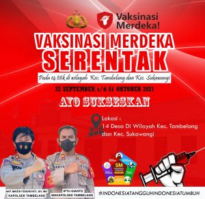 Polsek Tambelang Siap Sukseskan Program Vaksinasi Merdeka Aglomerasi