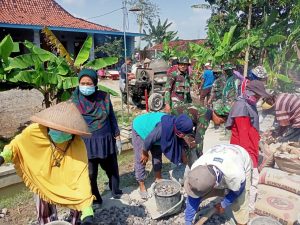 Partsisipasi Warga Majasto Luar Biasa, Babinsa Optimis pengerjaan Pembuatan Rabat Beton Segera Selesai Sesuai Target Waktu