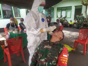 Sebanyak 60 Orang Personel Kodim Tabanan Jalani Rapid Test Antigen