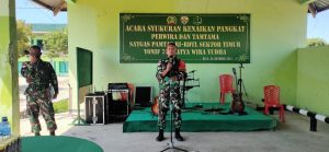 Dansatgas Pamtas Yonif 742/SWY Pimpin Upacara Kenaikan Pangkat Periode 1 Oktober 2021