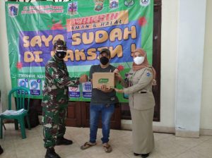 Danramil 02/TB Hadiri Kegiatan Vaksinasi di Aula Masjid AL Jihadul Akbar Tanah Sereal