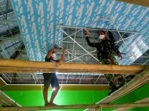 TMMD Reg 112 Kodim 0726/Sukoharjo, Progress Rehab Masjid Khulafa’ar Rasyidin Dk. Majasto sudah mencapai 75% lebih