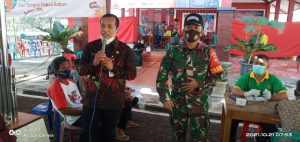 Dukung Program Vaksinasi, Koramil 19/Purwantoro Dampingi Setiap Kegiatan