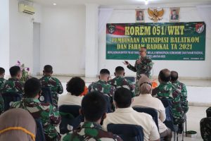 Antisipasi Balatkom dan Faham Radikal Korem 051/Wkt Gelar Sosialisasi Pembinaan
