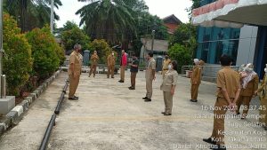 Apel Pagi ASN Sudin Nakertrans Kota Administrasi Jakarta Utara dipimpin Kasie Hubungan Industrial Yanas Rizal dan Komandan Upara, Dikki Susendi SE