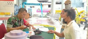 21 Orang Tervaksin Dalam Serbuan Vaksinasi TNI Yang Digelar Koramil 02/TB