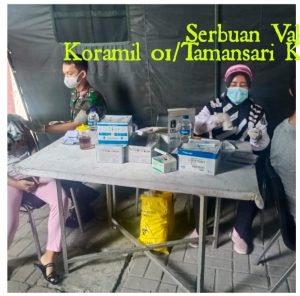 Nakes BKO Yonkav 9/SDK Vaksin 204 Warga di Serbuan Vaksinasi Koramil 01/Ts Kodim 0503/Jakarta Barat