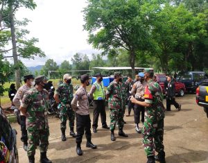 Koramil Dan Polsek Purwantoro Pastikan Kenaikan Sabuk Perguruan Silat Sesuai Protkes