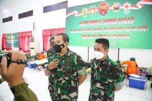 Sinergi Hari Juang TNI AD 2021, Korem 071/Wijayakusuma Donor Darah Bersama Komponen di Tengah Pandemi Covid-19