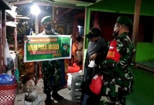 Laksanakan Kewajiban, Anggota koramil Nguntoronadi Gelar Gakplin Protkes Malam Hari