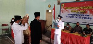 Danramil 24/Puhpelem Bersama Forkopincam Hadiri Pelantikan Perangkat Desa