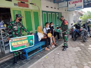 Pendisiplinan Protkes Terus Dilaksanakan Oleh Anggota Koramil 04/Nguntoronadi