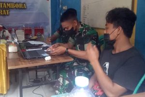 Kembali Koramil 02/TB Gelar Serbuan Vaksinasi TNI Dari Kodim 0503/JB di Kelurahan Jembatan Besi
