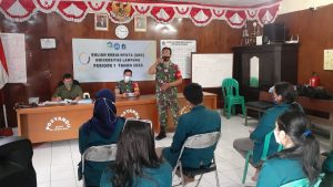 Koramil 01/Jatinegara Berikan Wasbang Mahasiswa UNL di Kampung Pancasila