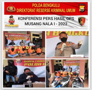 Ops Musang Nala I 2022, Subdit 3 Jatanras Polda Bengkulu Capai Hasil Tangkapan TO 100 Persen