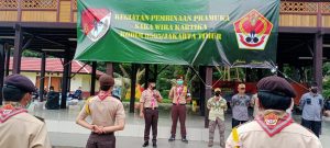 Upacara Penutupan Pembinaan Pramuka Saka Wira Kartika Kodim 0505/JT