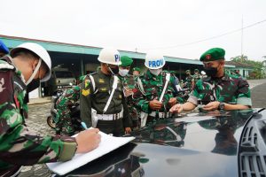 Eliminir Pelanggaran Prajurit, Korem 071/Wijayakusuma Gelar Pengecekan Administrasi kendaraan Prajurit