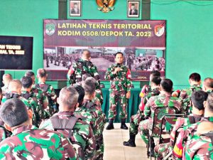 Tingkatkan Kemampuan Koramil, Kodim 0508/DPK Gelar Latnis dan Lattis TW-II