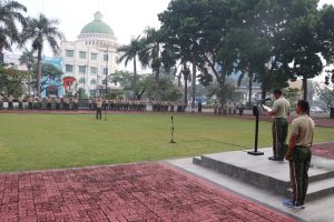 Korem 051/Wkt Gelar Upacara Hari Olah Raga Nasional Ke 39 Tahun 2022