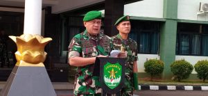 Dandim 0505/JT Pimpin Upacara Korp Prapot Kenaikan Pangkat