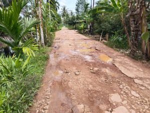 Kurangnya Perhatian Pemerintah, Begini Kondisi Jalan Penghubung Poros Antar Dusun Rusak Parah