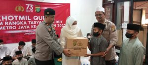 Polsek Metro Kebayoran Baru Menggelar Tasyakuran Hut PMJ Ke-73 Dan Pemberian Sembako