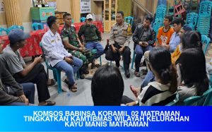 Giat Komsos Babinsa Kel. Kayu Manis Dengan Ketua RW. 03 dan Karang Taruna.