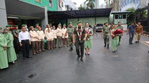 Keluarga Besar Kodim 0503/JB Hadiri Pelepasan Dandim Kolonel Kav I Made Maha Yhudiksa S.Sos.MM