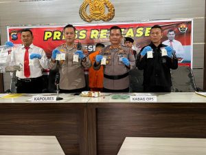Kapolres Pasaman gelar Press release terkait perkara Tindak Pidana Narkotika Gol I bukan tanaman Jenis Sabu