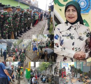 Kegiatan Karya Bakti TNI Satnonkowil Semester I TA 2023 Bersama Warga & Bu Lurah Pondok Jagung
