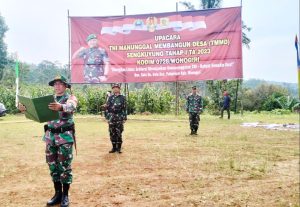 Guna Pelaksanaan Berjalan Aman Dan Lancar,  Kodim Wonogiri Gelar Gladi Upacara Pembukaan TMMD