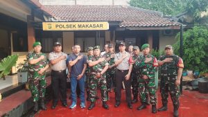 Danramil 05/Kramatjati, Makassar Sambangi Polsek Makassar Ucapkan Selamat HUT Bhayangkara Ke-77