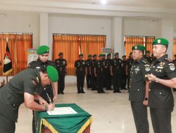 Danrem 051/wkt Brigjen TNI Yustinus Nono Yulianto S.E.,M.Si Pimpin Sertijab Dandim 0507/Bekasi