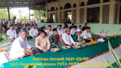 Babinsa Koramil 0621-23/PP Pelda Amirudin Saragih Mewakili Danramil Hadiri Pengajian Rutin Bulanan di Desa Kabasiran