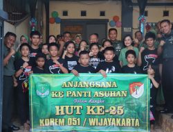 HUT Korem 051/Wkt ke-25, Danrem 051/Wkt Brigjen TNI Yustinus Nono Yulianto, S.E., M.Si Melaksanakan Anjangsana di Panti Asuhan Yayasan Al- Fitroh
