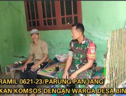 Komsos Babinsa Koramil 0621-23/PP Sertu Sunaryo Himbau Warga Jaga Keamanan Lingkungan