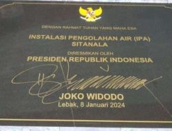 Peresmian Intalasi Pengolahan Air Bendungan Karin Kabupaten Lebak, Diresmikan Presiden RI Joko Widodo
