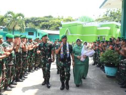 Danrem 051/Wijayakarta, Brigjen TNI Riyanto, S.I.P Laksanakan Kunjungan Kerja Perdana Bersama Ketua Persit di Kodim 0509/Kab.Bekasi