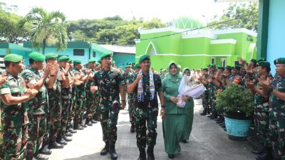 Danrem 051/Wijayakarta, Brigjen TNI Riyanto, S.I.P Laksanakan Kunjungan Kerja Perdana Bersama Ketua Persit di Kodim 0509/Kab.Bekasi